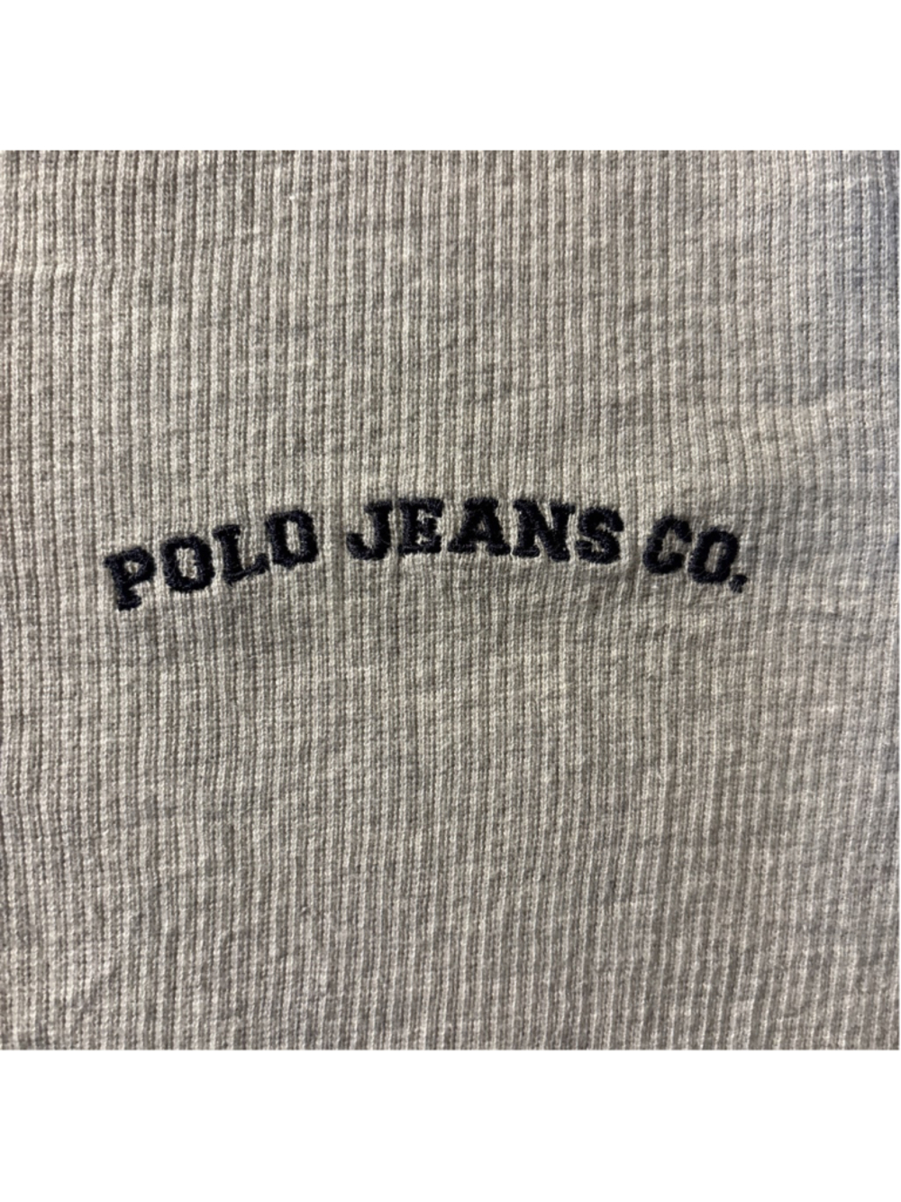 Vintage Ralph Lauren Polo Jeans Grey Ribbed Long Sleeve Shirt - Size XL - Picture 3 of 6